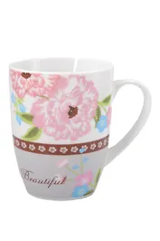 Кружка Нежность фарфор с деколью цветочной 350мл.