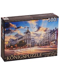 Пазл 500 эл. Konigspuzzle Испания Мадрид Отель Гран Виа (ГИК500-8304) (500х345мм) (3+) (коробка) (Kon