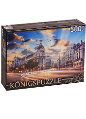 Пазл 500 эл. Konigspuzzle Испания Мадрид Отель Гран Виа (ГИК500-8304) (500х345мм) (3+) (коробка) (Kon