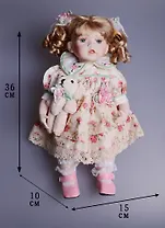 Кукла фарфоровая с мягконабивным туловищем Анфиса (36см) (485-022)