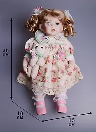 Кукла фарфоровая с мягконабивным туловищем Анфиса (36см) (485-022)