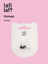 Колечко «Котик с клубком», белый, металл, Lafilaf