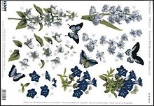Аппликация бумажная вырубная для объемных рисунков (G82103) Цветы 3