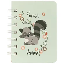 Записная книжка «Forest animal» А6, 96 листов в линейку, спираль, в ассортименте
