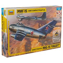 Сборная модель ЗВЕЗДА, Сов.истребитель МиГ-15 картонная коробка