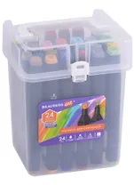 Маркеры для скетчинга 24цв "ART DEBUT "BLACK" двусторонние, базовые цвета