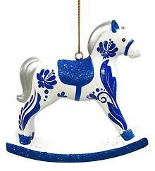 Новогоднее подвесное украшение Лошадка (полирезина) (8,5х8,5)