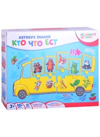 Настольная игра «Автобус знаний. Кто что ест», Bright kids