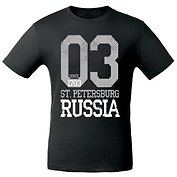 Сувенир, АКМ, Футболка СПб. 03 Russia цв.черный размер XL