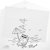 Папка -конверт «Кот на море» А4 на кнопке - 1
