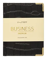 Ежедневник дат. 2025г А6 176л "Business premium. Impact" черный, 7Б, тв.переплет, иск.кожа, обл.поролон, мет.уголки, тонир.блок, цв.торец, справ.мат-лы, ляссе