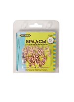 Брадсы металлические Сердечки нежно-розовые (60шт) (4,5х8мм) (Craft Premier) (блистер)