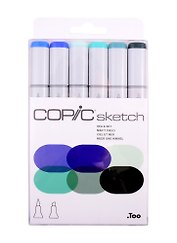 Набор маркеров Copic Sketch "Небо и море", 6 цветов