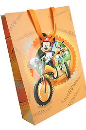 Пакет подарочный А4 22*31*9 "Спортивные увлечения Микки" с эффектами, GRAND GIFT