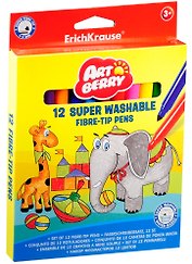 Фломастеры Art Berry, суперсмываемые 12 цветов