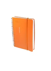 Записная книжка А6 80л лин. "ORANGE" спираль, пластик.обл., резинка, ярко-оранжевая, stila