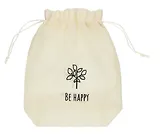 Мешок холщовый «Be happy», бежевый, 20*25*6см, шнурок