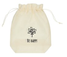 Мешок холщовый «Be happy», бежевый, 20*25*6см, шнурок