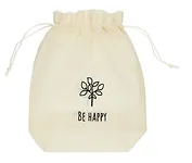 Мешок холщовый «Be happy», бежевый, 20*25*6см, шнурок