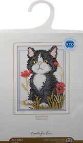 Набор для творчества, Набор для вышивания РТО Чёрный котёнок 12*16см