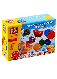 Набор для творчества ТМ Lets Play Пластилиновое мыло. Животные, 19 см.