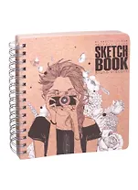 Скетчбук 200*205 80л "BV" крафт бумага, 125г/м2, спираль, ассорти, Bruno Visconti