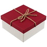 Коробка для подарка «Красный лён», 15 х 15 см
