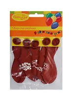 Упаковка с хедером Х-62 Шар сердце (25см) (5шт) (красное) (Поиск)