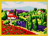 Набор для творчества, Алмазная мозаика Прованские луга (блест.) 22*32см, (15цв.) AS22004