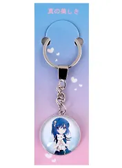 Брелок Аниме Девушка с белым котиком (Сёдзё) (стекло) (3,2 см)