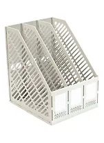 Лоток вертикальный "Classic" пластик, трехсекционный, сборный, серый, Erich Krause