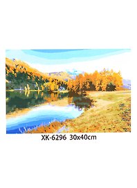 Картина-раскраска по номерам «Осенняя природа горной местности», 30 х 40 см, Рыжий Кот