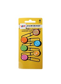 Скрепки — закладки «Candy», пластик, 50мм/6 штук, Silwerhof