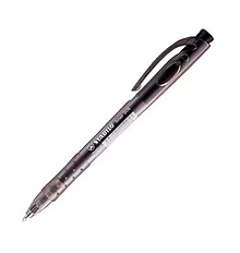 Шариковая ручка чёрная автоматическая, Liner, Stabilo