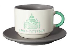 Набор чашка+блюдце "СПб. Исаакий", серый