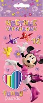 Карандаши цветные 12цв "Minnie Mouse Club House for girls" к/к, подвес, Disney