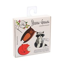 Набор для творчества, Арт Узор Брошки деревянные "Лесные зверушки", набор для создания, 8*8*1,5 см 2522629