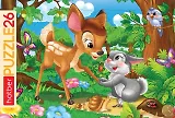 Пазл "Олененок и зайчонок" для детей. В рамке. 26 элементов. 30х20 см