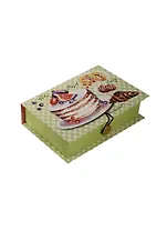 Шкатулка-книга с пуговицей картон S Пирожные (18х12х5см) (39472)