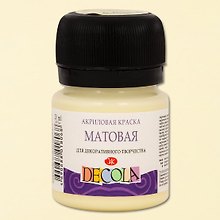 Краска акриловая ванильная 20мл "Декола" матовая, ЗХК