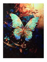 Набор для творчества. Алмазная мозаика с частичной выкладкой на подрамнике "Бабочка в золоте", 30 х 40 см