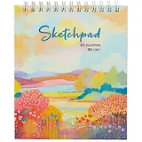 Скетчбук А6 60л "Ванильное небо" белый офсет, 80г/м2, тв.обложка, гребень