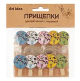 Прищепки декоративные с веревкой "Городок"