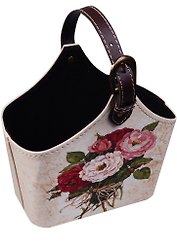 Корзинка для мелочей с ручкой Букет роз на светлом фоне 18*25см 12-06649-JC02-3