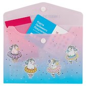 Папка -конверт «Unicorn ballerina» А6 на кнопке - 1