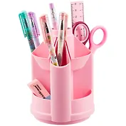 Набор настольный "Mini Desk" вращающ.подставка, розовый, к/к, Erich Krause