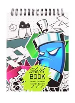 Скетчбук А6+ 125*160 40л "Graffiti" белый офсет, 100г/м2, тв.обложка, евроспираль