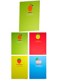 Записная книжка «Фрукты» А6+, 40 листов в линейку, с вырубкой, скрепка