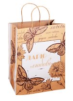 Пакет А4 33*26*13 "Бабочки",жен.,крафт