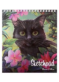 Скетчбук 168*195 30л "Кот" белый офсет, 120г/м2, спираль
